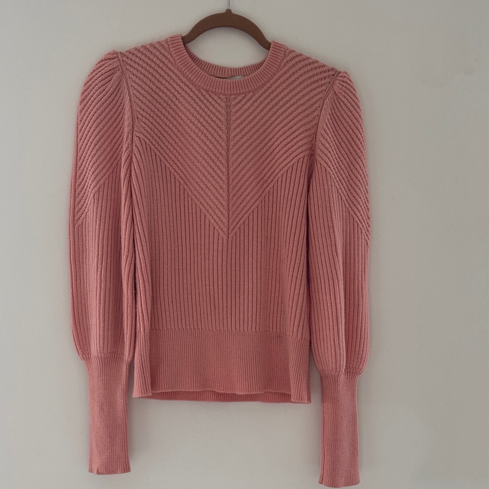 Joie Ribbed Knit Ronita Wool Sweater in tulip- Sz M